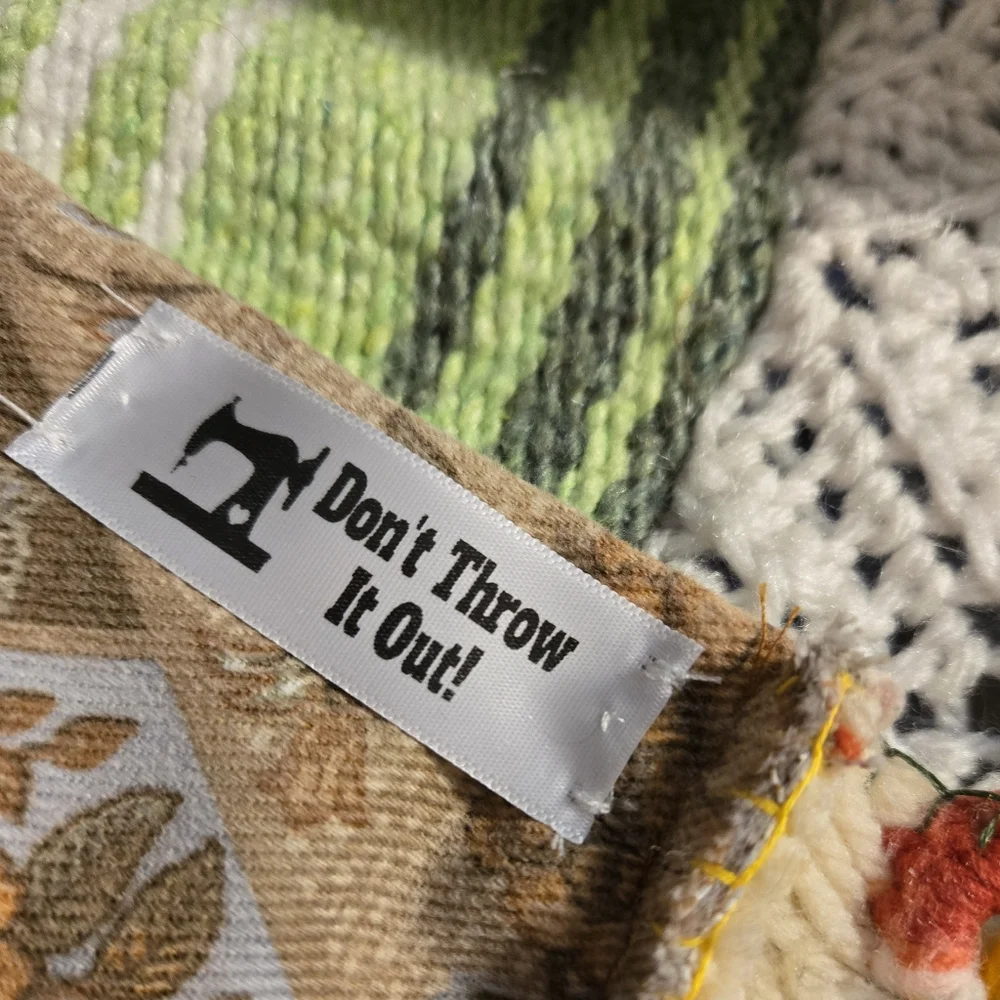 Upcycled blanket patch winter Scarf greens & browns Dont Throw It Out